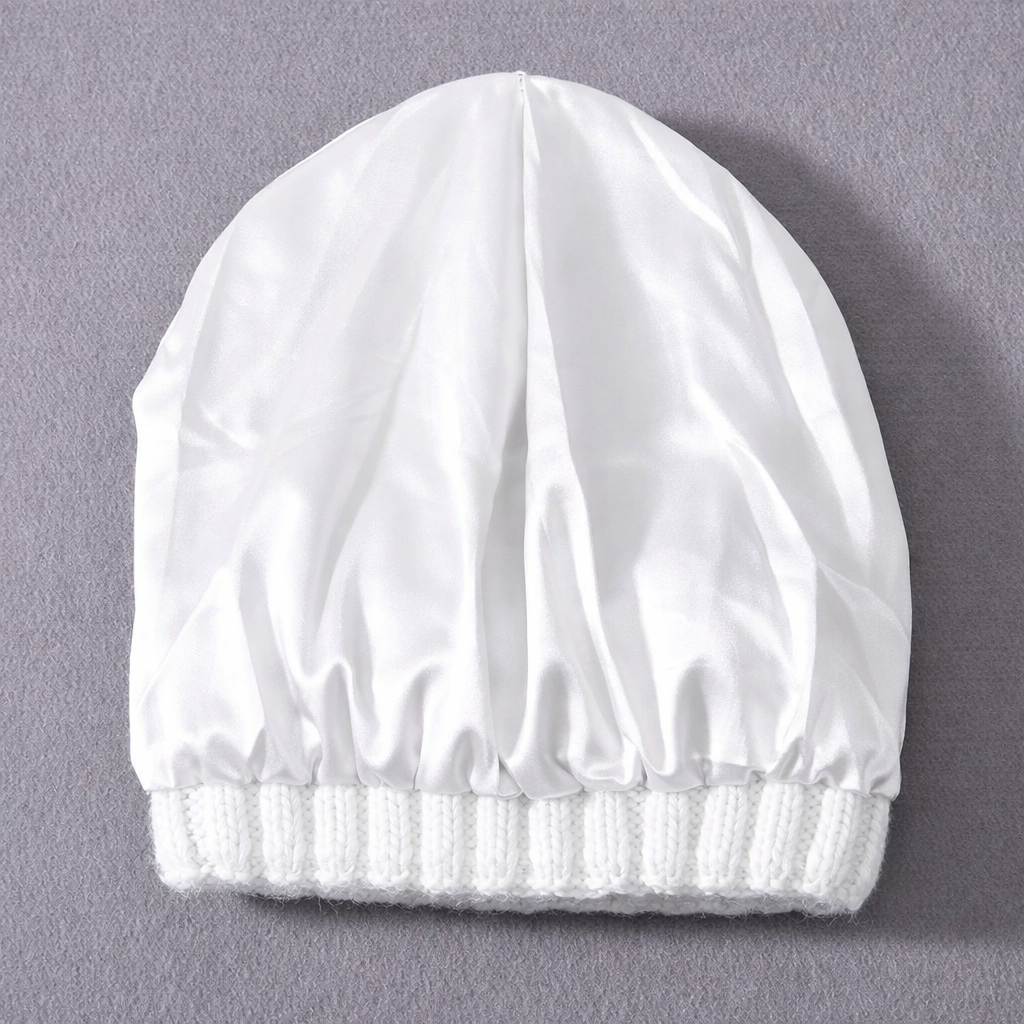 Winter Silk Satin Lined None Frizz Beanie